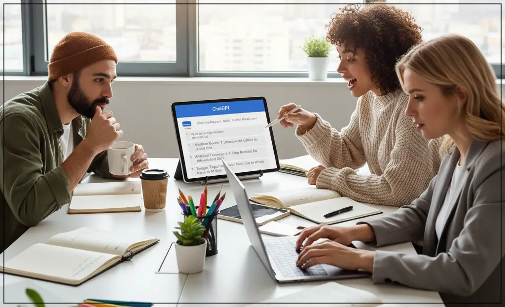 ChatGPT로 블로그 아이디어 주제를 찾고 있는 블로그 인플루언서