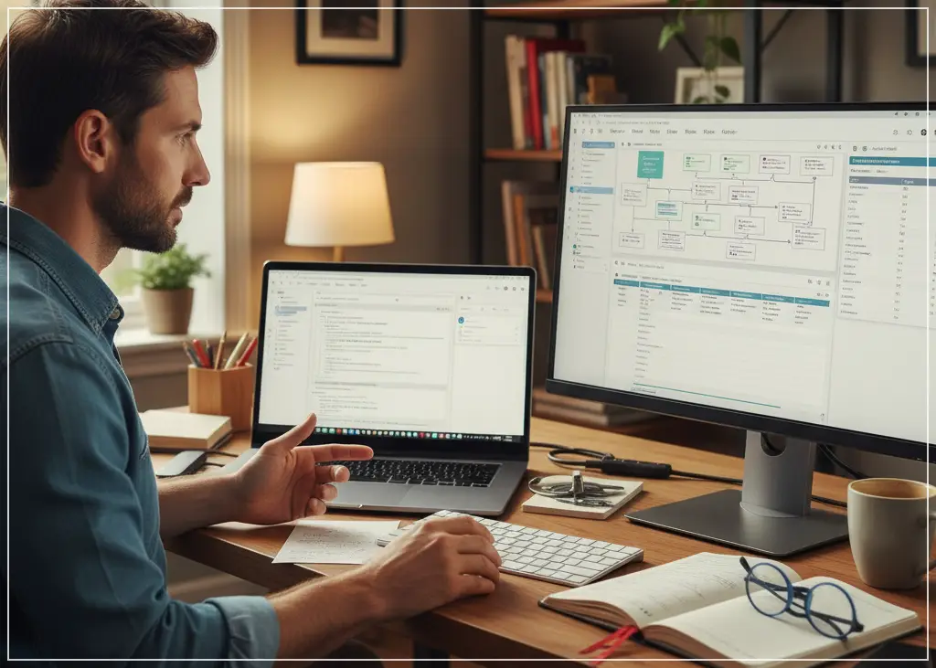 ChatGPT와 노션을 연동하여 사용하여 자동화 툴을 만들고 있는 30대 직장인 남성