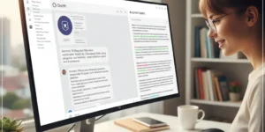 ChatGPT로 SEO 글쓰기를 활용하기 위해 ChatGPT에게 프롬프트를 입력하고 있는 파워블로거